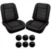 TMI Bucket Seat Sport Pro-Series Low Back Black With Brackets Pair Chevrolet C10 1973-1987