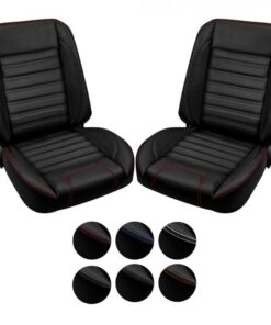 TMI Bucket Seat Sport Pro-Series Low Back Black With Brackets Pair Chevrolet C10 1973-1987