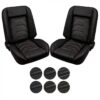 TMI Bucket Seat Sport S Pro-Series Low Back Black With Brackets Pair Chevrolet C10 1960-1972