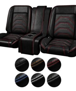 TMI Bucket Seat With Center Console Sport S Pro-Series Low Back Black With Brackets Pair Chevrolet C10 1960-1972