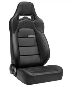 Corbeau Seat Trailcat Reclining Black Vinyl With Black HD Vinyl Insert Pair