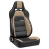 Corbeau Seat Trailcat Reclining Black Vinyl With Beige HD Vinyl Insert Pair