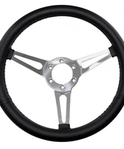 Classics Steering Wheel 14 6-Bolt Simulated Leather Wrapped Black