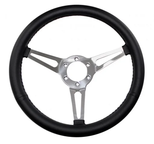 Classics Steering Wheel 14 6-Bolt Simulated Leather Wrapped Black