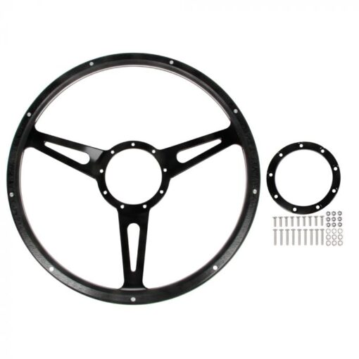 Classics Steering Wheel 15 9-Bolt Black Forest With Black Slotted Spokes