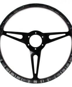 Classics Steering Wheel 15 6-Bolt Black Forest with Black Slotted Spokes